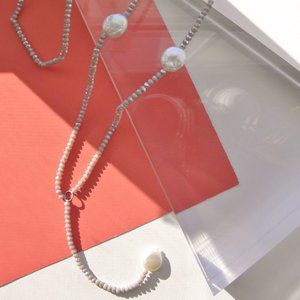 Freshwater pearl with crystal handmade necklace